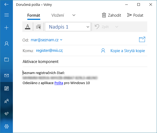 Automaticky vytvoen zprva elektronick poty