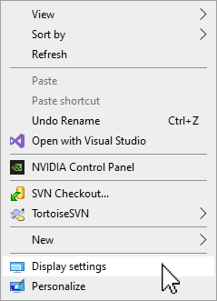 V menu na pozad Windows si vybereme Nastaven obrazovky